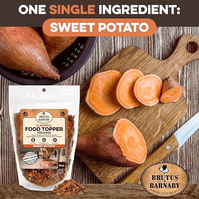 BRUTUS & BARNABY Dog Food Toppers for Picky Eaters - Natural, Sweet Potato Kibble Toppers, Packed with Nutrient Dogs Love