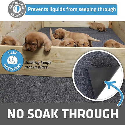 Drymate Jumbo Whelping Box Liner Mat, Machine Washable, Super Absorbent, Waterproof, Quick Dry, Slip-Resistant, Reusable Dog Puppy Pee Pads for Training, Housebreaking, Incontinence (USA Made)(48x100)