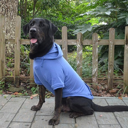 Lovelonglong Blank Basic Hoodie Sweatshirt for Dogs 100% Cotton Fits Small Medium Dachshund Large Dog Royle Blue M