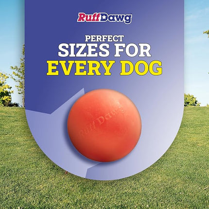 Ruff Dawg Ball XXL – Durable Rubber Dog Toy – Made in USA – Bouncy Ball in Bright Neon Colors – Great for Fetch, Teething & Outdoor Play, Floats in Water