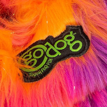 goDog Furballz Ring Squeaky Plush Dog Toy, Chew Guard Technology - Warm Rainbow, Large