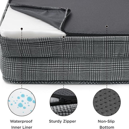 Bedsure XL Orthopedic Dog Bed for Extra Large Dogs - Waterproof XLarge Dog Cat Bed, Comfort Dogs Couch Sofa with Washable Removable Cover, Pet Bed with Nonskid Bottom, Argyle Black-Checks, 42"