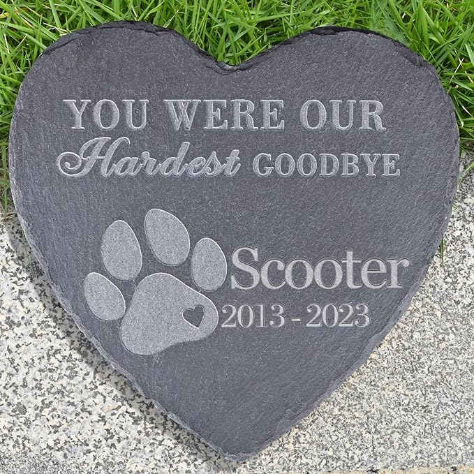 Pet Memorial Stones, Gifts Personalized, Loss of Dog Sympathy Gifts, Bereavement for Pet, Grave Headstone, - Design D, 6''x6''/15x15cm
