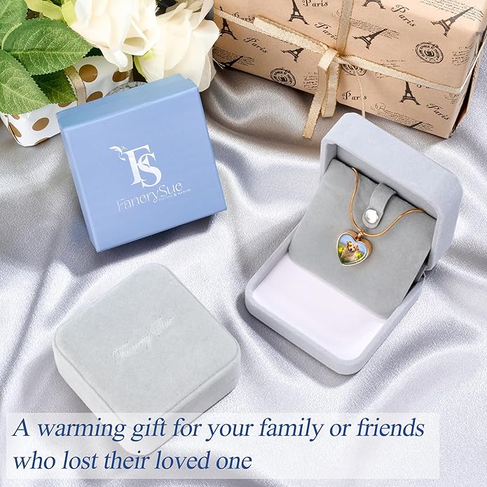 Fanery Sue Pet Ashes Necklace Cremation Jewelry Personalized Picture&Quote Memorial Gifts for Loss of Dog/Cat Urn Necklaces Pets Loss Sympathy Gift Keepsake for Women