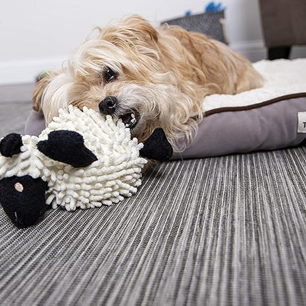 goDog Fuzzy Wuzzy Lamb Squeaky Plush Dog Toy, Chew Guard Technology - Assorted, Small