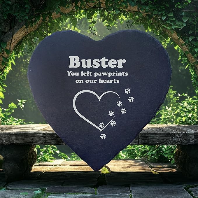 Dog Memorial Gifts for Loss of Dog, Cemetery Decorations for Grave, Pet Loss Sympathy Gift, Personalized Remembrance Garden Stone, Cat Lovers Heaven Grave Markers Bereavement Headstone (A12H)