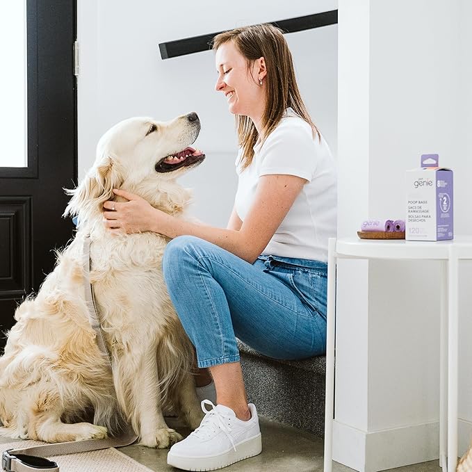 Dog Poop Bags Rolls Scented, Extra Strong & Leak-Proof for Dogs, Lavender Scented, Easy Tear Pet Waste Bags, Made from 65% Recycled Plastic, 8 Rolls (120 Count)