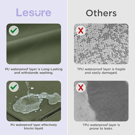 LE SURE Outdoor Waterproof Dog Beds Large Sized Dog, Orthopedic Egg Crate Foam Pet Bed with Oxford Fabric Surface and Removable Washable Cover, Pet Mat 36''x27'', Green