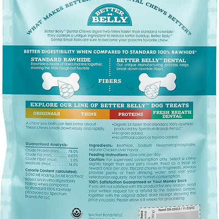 Better Belly Highly Digestible Rawhide Dental Chews, Treat Your Dog to a Chew with NO Artificial Colors or Flavors (Pack of 2)