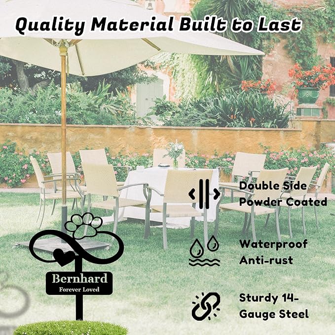 Custom Pet Name Memorial Grave Stake Marker, Custom Pet Garden Metal Stake, Pet Memorial Metal Sign, Personalized Pet Memorial Stake, Outdoor Pet Garden Decor