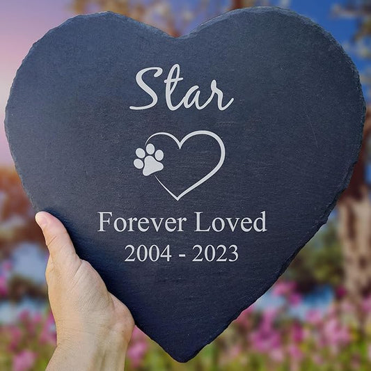 Dog Memorial Gifts for Loss of Dog, Cemetery Decorations for Grave, Pet Loss Sympathy Gift, Personalized Remembrance Garden Stone, Cat Lovers Heaven Grave Markers Bereavement Headstone (A04H)