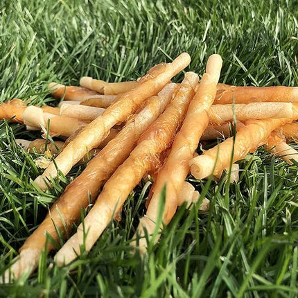 Rena's Recipe Chicken Twisty Sticks (8 oz) Rawhide Free Chicken Wrapped Soft Chews with Glucosamine for Joint Health