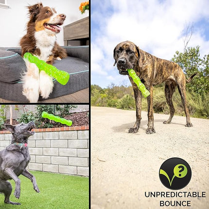 Hyper Pet Dura-Squeaks Stick Dog Toy, Large, Green