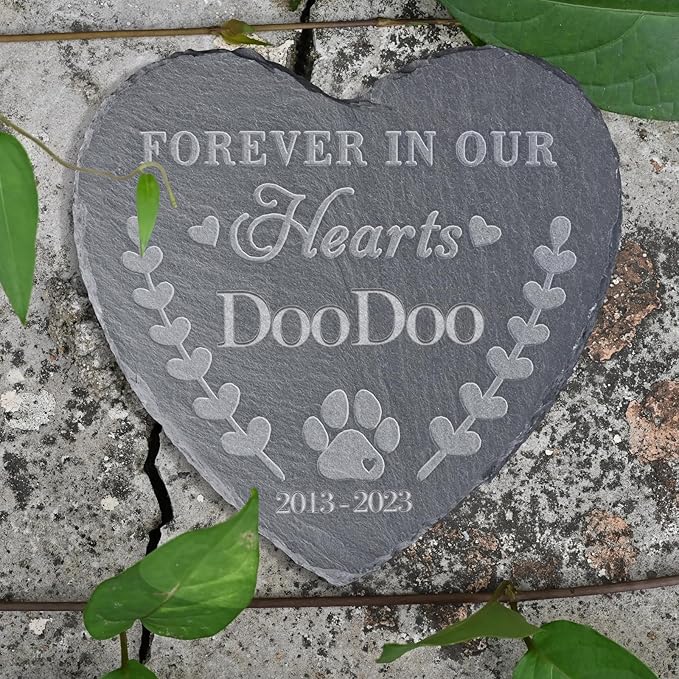 Pet Memorial Stones, Gifts Personalized, Loss of Dog Sympathy Gifts, Bereavement for Pet, Grave Headstone, - Design F, 6''x6''/15x15cm