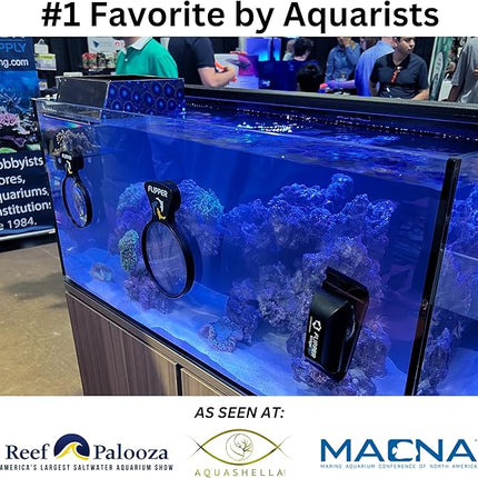 Flipper DeepSee 5" Magnetic Aquarium Viewer – Optical-Grade Magnifying Lens for Glass & Acrylic Tanks up to 5/8" Thick – Hands-Free Underwater Viewing for Fish, Corals & Aquarium Photography – Black