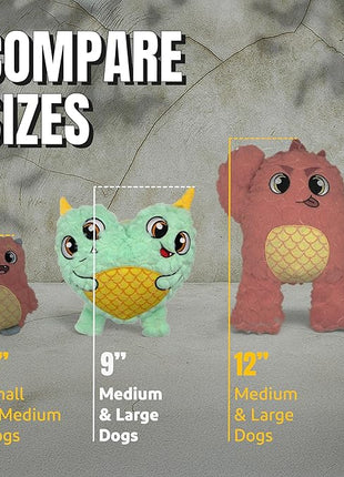 Bite Force - Durable & Strong Dog Toy Blue Two Headed Monster with Squeaker, Kevlar-Reinforced for Aggressive chewers.