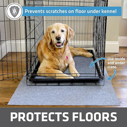 Drymate Dog Crate Mat Liner, Absorbs Urine, Waterproof, Non-Slip, Washable Puppy Pee Pad for Kennel Training - Use Under Pet Cage to Protect Floors, Thin Cut to Fit Design (USA Made) (LGrey)(29"x50")