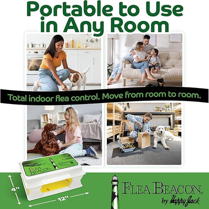 Happy Jack Flea Beacon Kill Fleas in House, Attracts, Traps Indoor Bugs, Breaks Breeding Cycle Before Adults Lay Eggs, Safe, Fast, & Clean Way to Get Rid of Indoor Pests, Made in USA