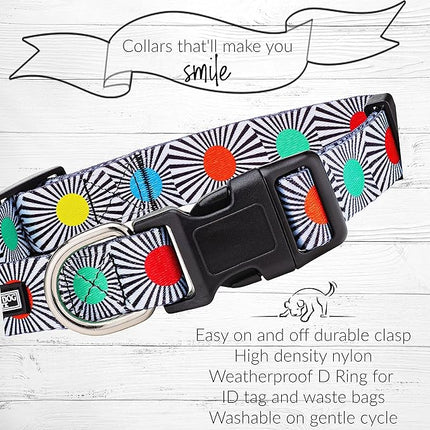 Lucky Love Dog, SOCO Collar - Large, Multicolor, Nylon, Unique Patterns, Adult Dogs, 15-25" Neck Size