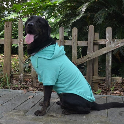Lovelonglong Blank Basic Hoodie Sweatshirt for Dogs 100% Cotton Fits Small Medium Dachshund Large Dog Turquoise 4XL
