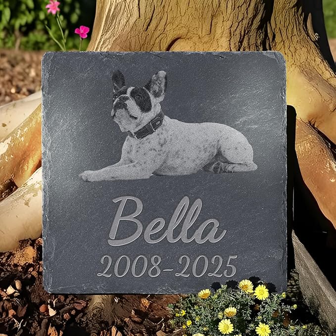 Personalized Pet Memorial Stone, Dog Memorial Gifts, Pet Loss Sympathy Gift, in Memory of Dog Cat - in Memory of Pet（Square）