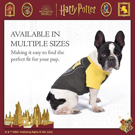 Harry Potter Hufflepuff Dog T-Shirt - Pet Costume Shirt for Dogs - Officially Licensed Dog Apparel & Accessories for Hogwarts Houses, Size X-Small