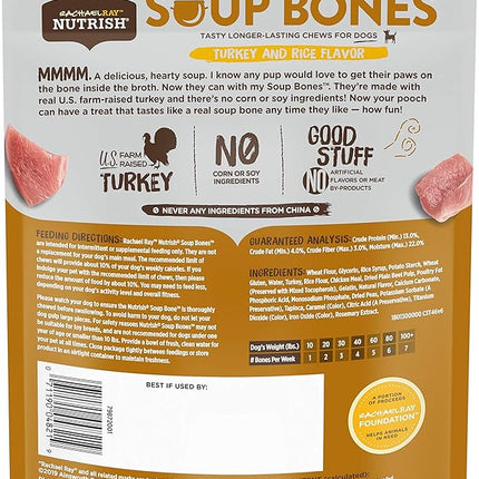 Rachael Ray Nutrish Soup Bones With Real Turkey & Rice, 11 Dog Chews