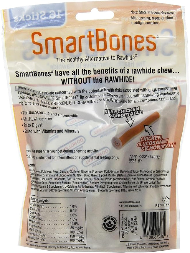 SmartBones Hip And Joint Care Sticks, Rawhide-Free Chews For Dogs, With Glucosamine And Chondroitin, 16 Count