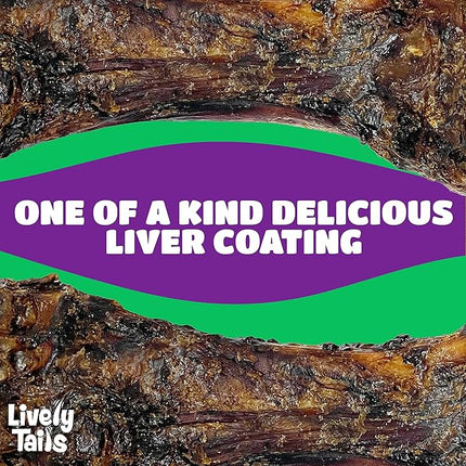 Large Dog Bones Long Lasting, Liver Coated Dog Bones for Aggressive Chewers, Natural Treats for Large Dogs, Healthy Beef Shin Chew Bone, 1 Count