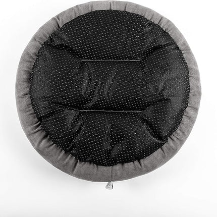 Love's cabin Round Donut Cat and Dog Cushion Bed, 20in Bed for Cats or Small Dogs, Anti-Slip & Water-Resistant Bottom, Super Soft Durable Fabric Pet Beds, Washable Luxury Cat & Dog Bed Gray