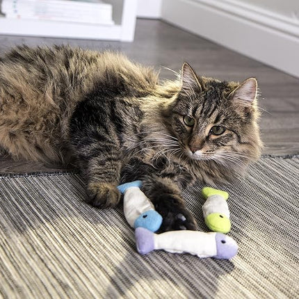 SmartyKat (3 Count) Fish Flop Crinkle Catnip Cat Toys - Multi Color, 3 Count