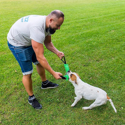 Bull Fit K9 Dog Bite Tug Toy with 2 Strong Handles - Made of Durable & Tear-Resistant French Linen - Perfect for Tug of War, Fetch & Puppy Training - Ideal for Medium to Large Breeds