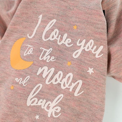 Fitwarm I Love You to The Moon and Back Dog Pajamas, Dog Clothes for Small Dogs Girl, Pet Onesie, Cat Outfit, Mid-Weight Velvet, Pink, XL