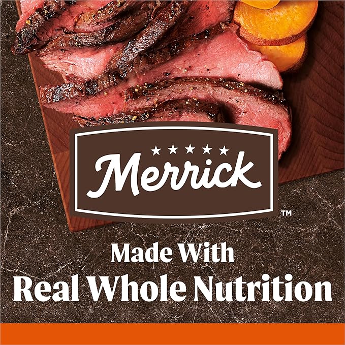 Merrick Premium Grain Free Dry Adult Dog Food, Wholesome And Natural Kibble, Real Texas Beef And Sweet Potato - 10.0 lb. Bag