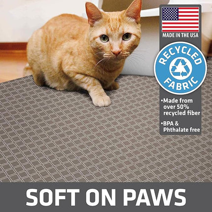 Drymate XL Original Cat Litter Mat, Contains Mess from Box, Protects Floors, Urine-Proof, Machine Washable, Soft on Kitty Paws, Absorbent, Waterproof (USA Made, Recycled Content) (29”x36”)(Taupe)