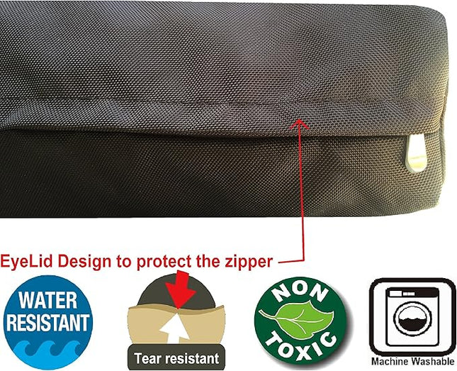 Dogbed4less Orthopedic Dog Bed with Memory Foam for Medium Large Pet, Waterproof Liner with Strong Ballistic Nylon Brown External Cover, 41X27X4 Inch Fit 42X28 Crate