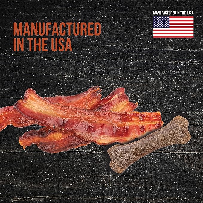 Wholesome Pride Natural & Healthy Dog Chews 2Pk for Medium Dogs, Bacon Flavor, Made in The USA