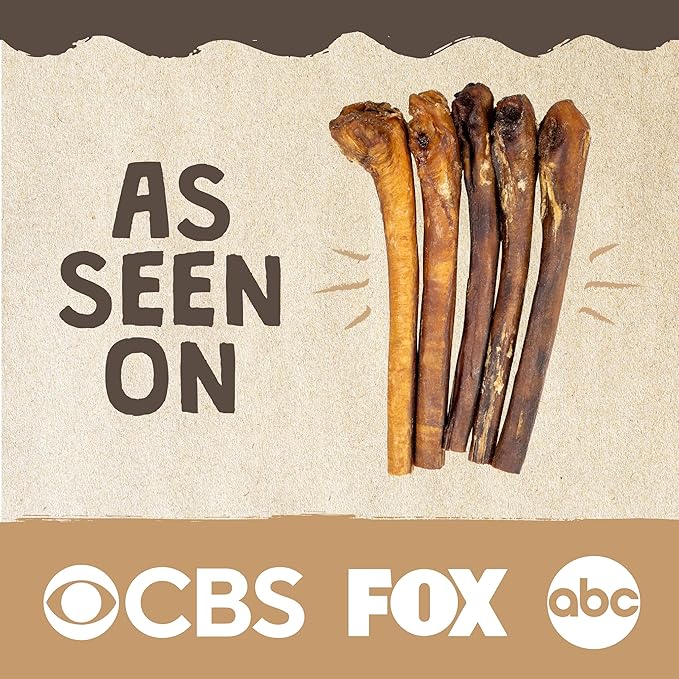 Mighty Paw Naturals Bully Sticks - All-Natural Protein-Rich Dog Chews from Grass-Fed Beef. Single-Ingredient Pet Treat for Dental Health. Keeps Chewers Busy - Dental Chew Dog Bully Stick